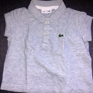 LACOSTE Polo Shirt Short Sleeve Toddler Girl Size 3 (3T) in Grey